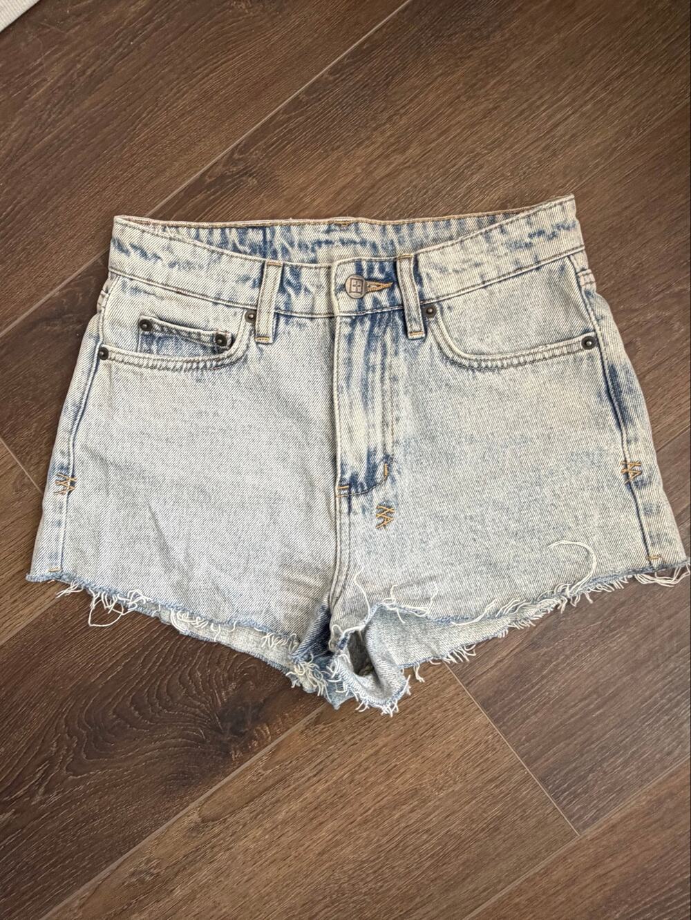 Ksubi Denim Cutoff Shorts Women's 24" Acid Wash Distressed Frayed Hem